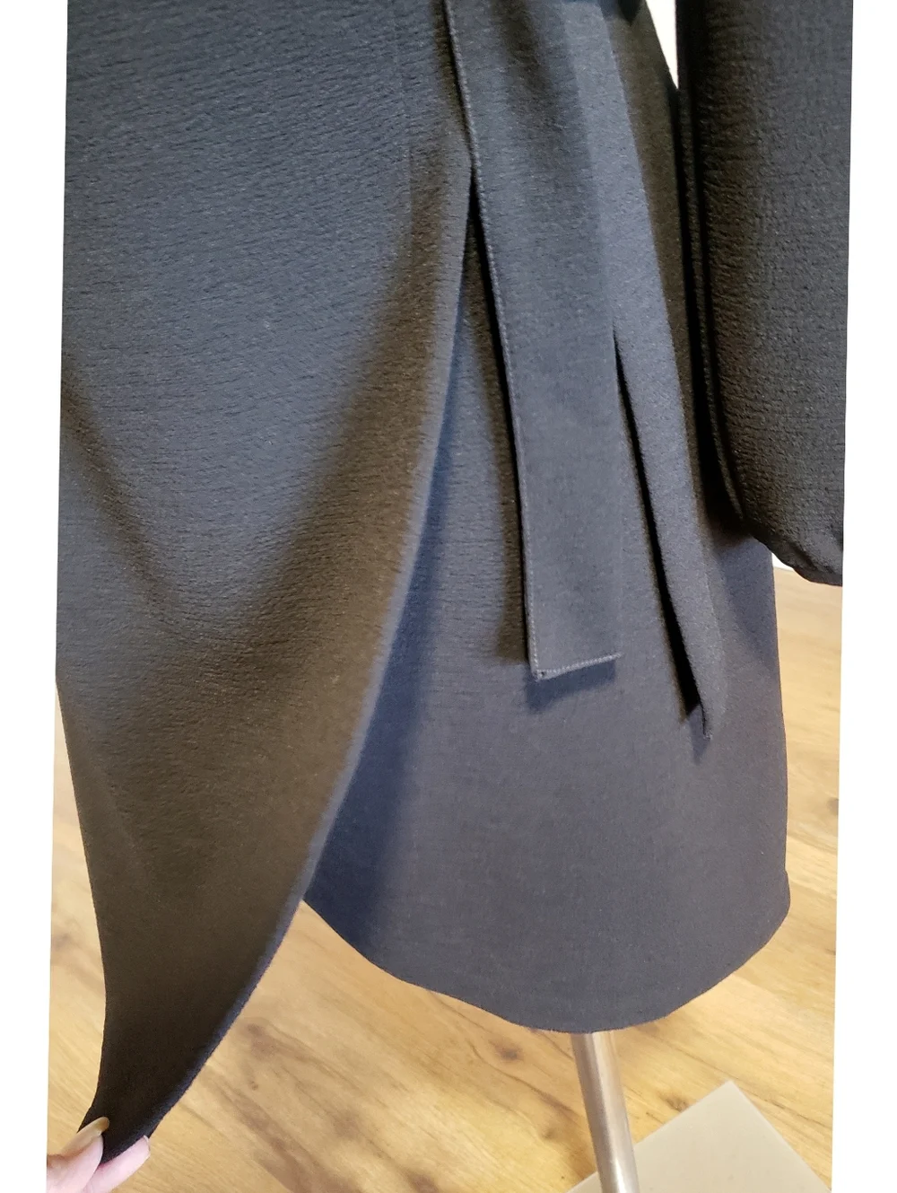 Madewell Womens Black Dress Texture & Thread Side Tie Wrap S Baloon Sleeve Chic